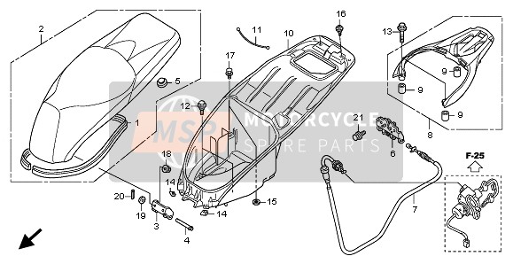 Honda SH125 2010 SITZ & GEPÄCKBOX für ein 2010 Honda SH125